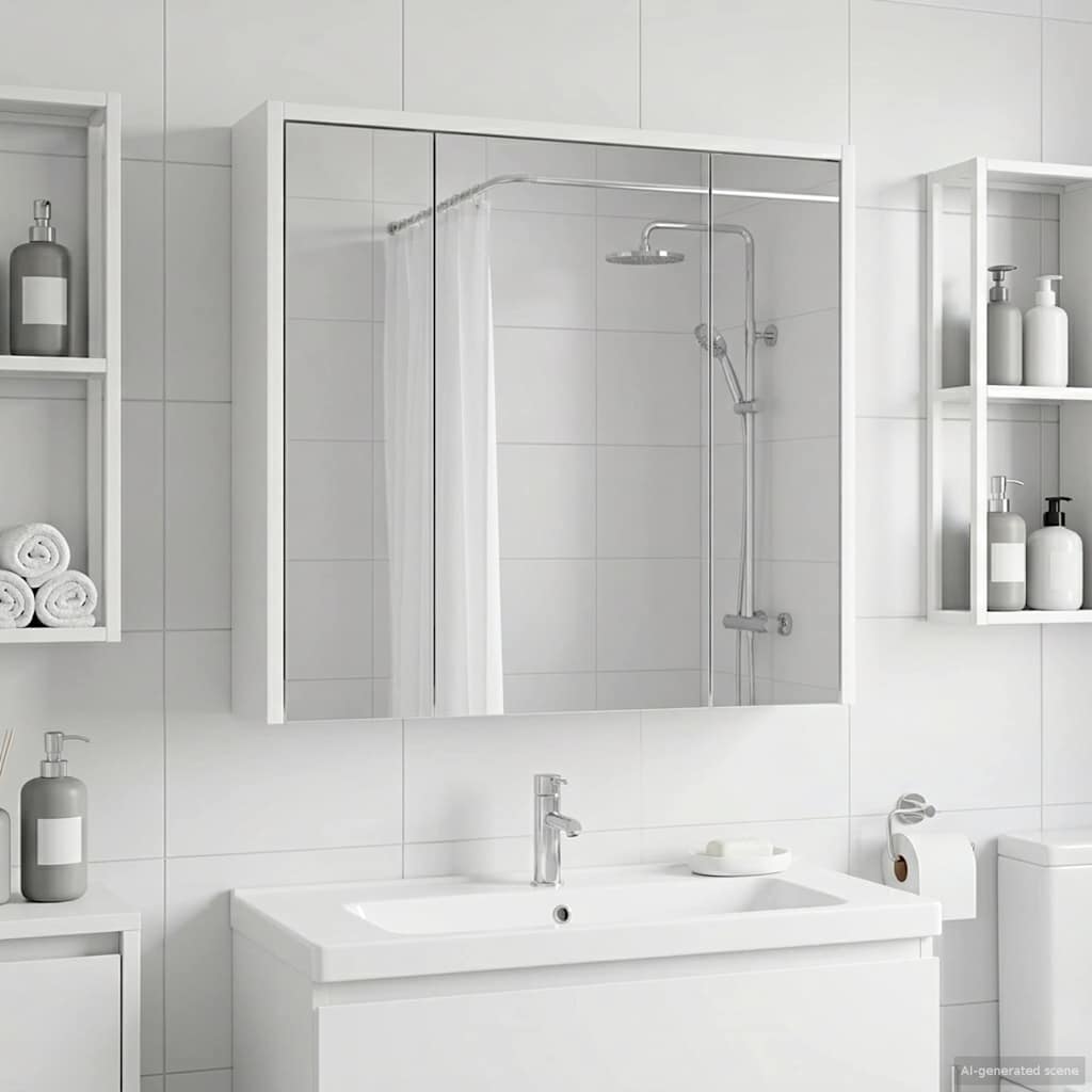 vidaXL Szafka z lustrem do łazienki Biały 63,5 x 16 x 62,5 cm