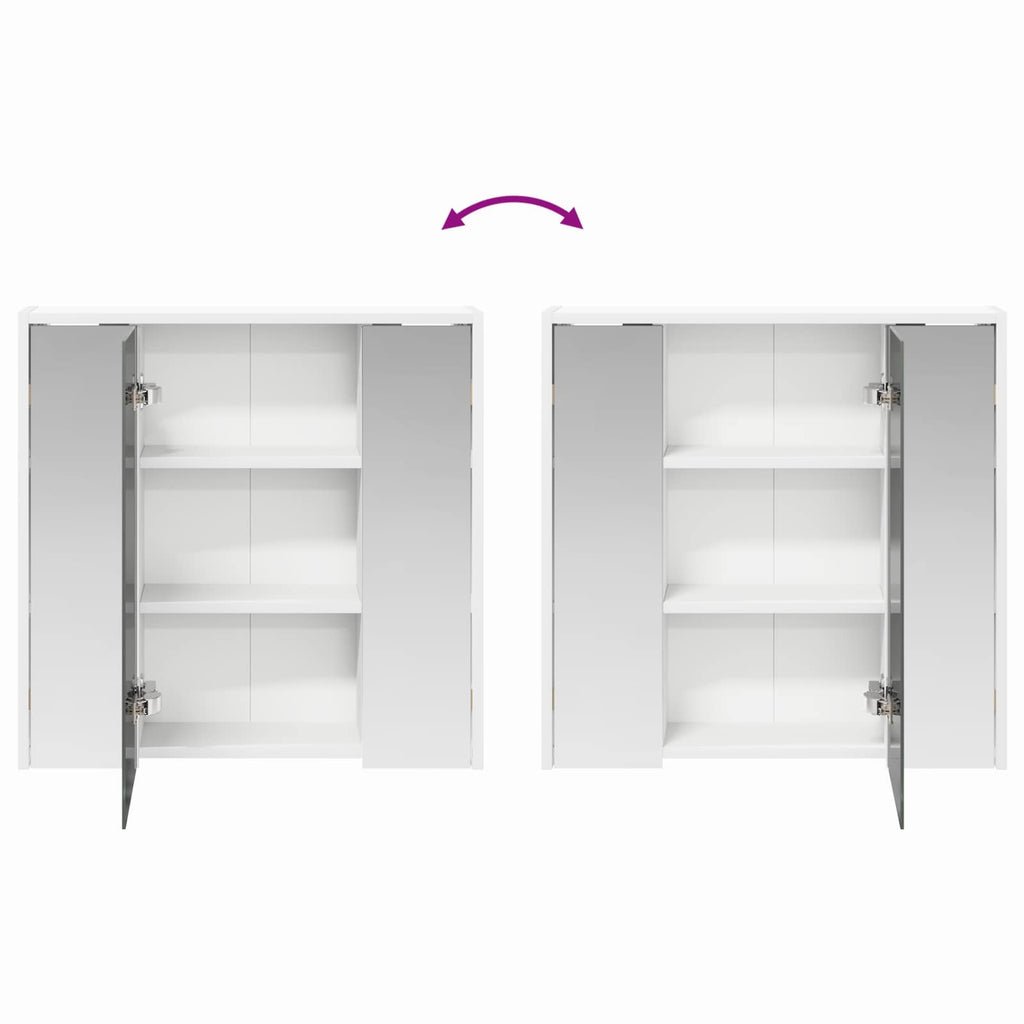vidaXL Szafka z lustrem do łazienki Biały 63,5 x 16 x 62,5 cm
