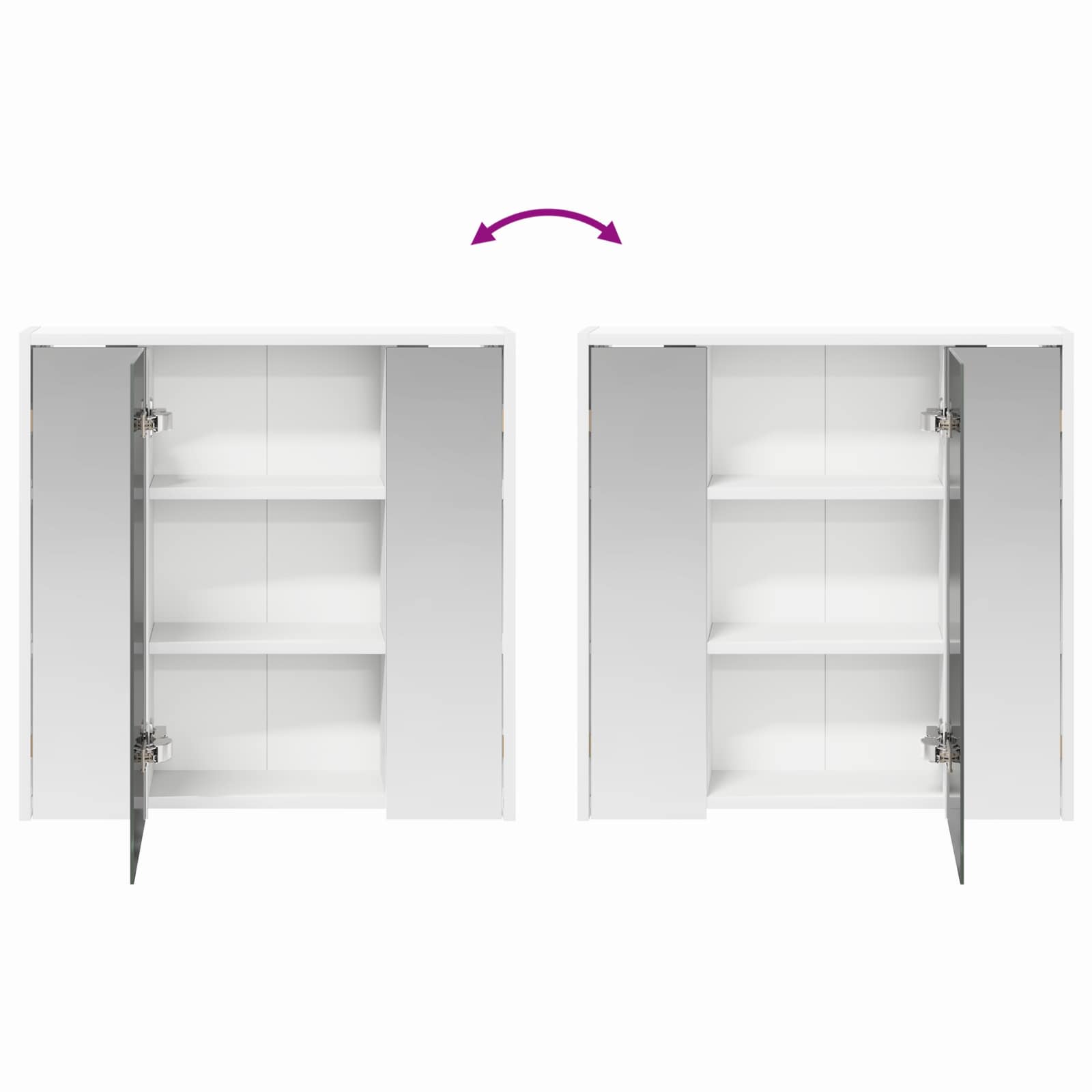 vidaXL Szafka z lustrem do łazienki Biały 63,5 x 16 x 62,5 cm
