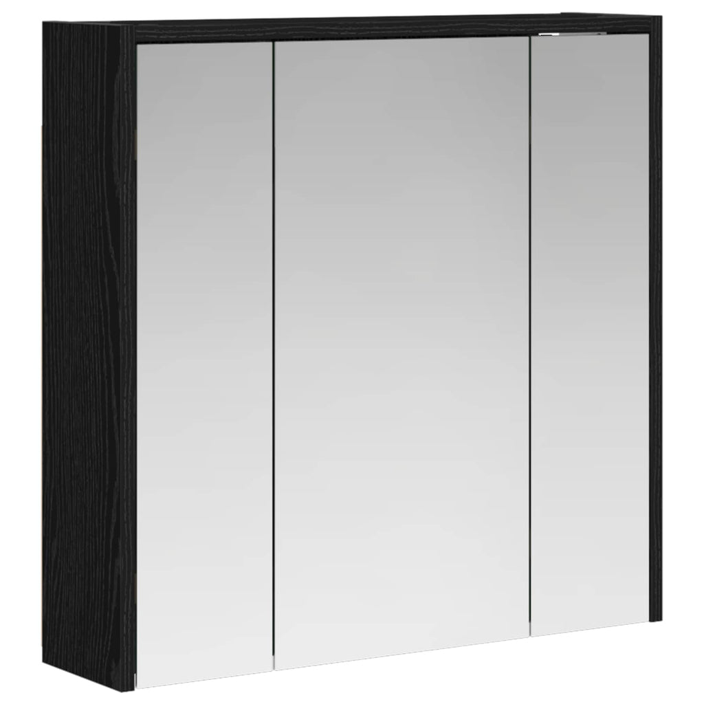 vidaXL Szafka z lustrem do łazienki Czarny Dąb 63,5 x 16 x 62,5 cm