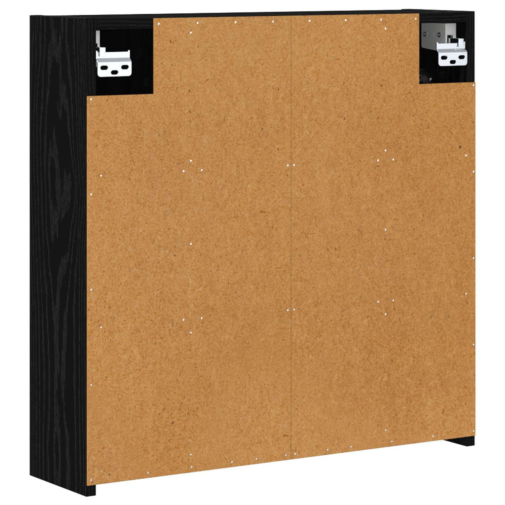 vidaXL Szafka z lustrem do łazienki Czarny Dąb 63,5 x 16 x 62,5 cm