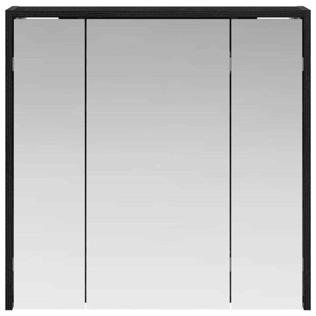 vidaXL Szafka z lustrem do łazienki Czarny Dąb 63,5 x 16 x 62,5 cm