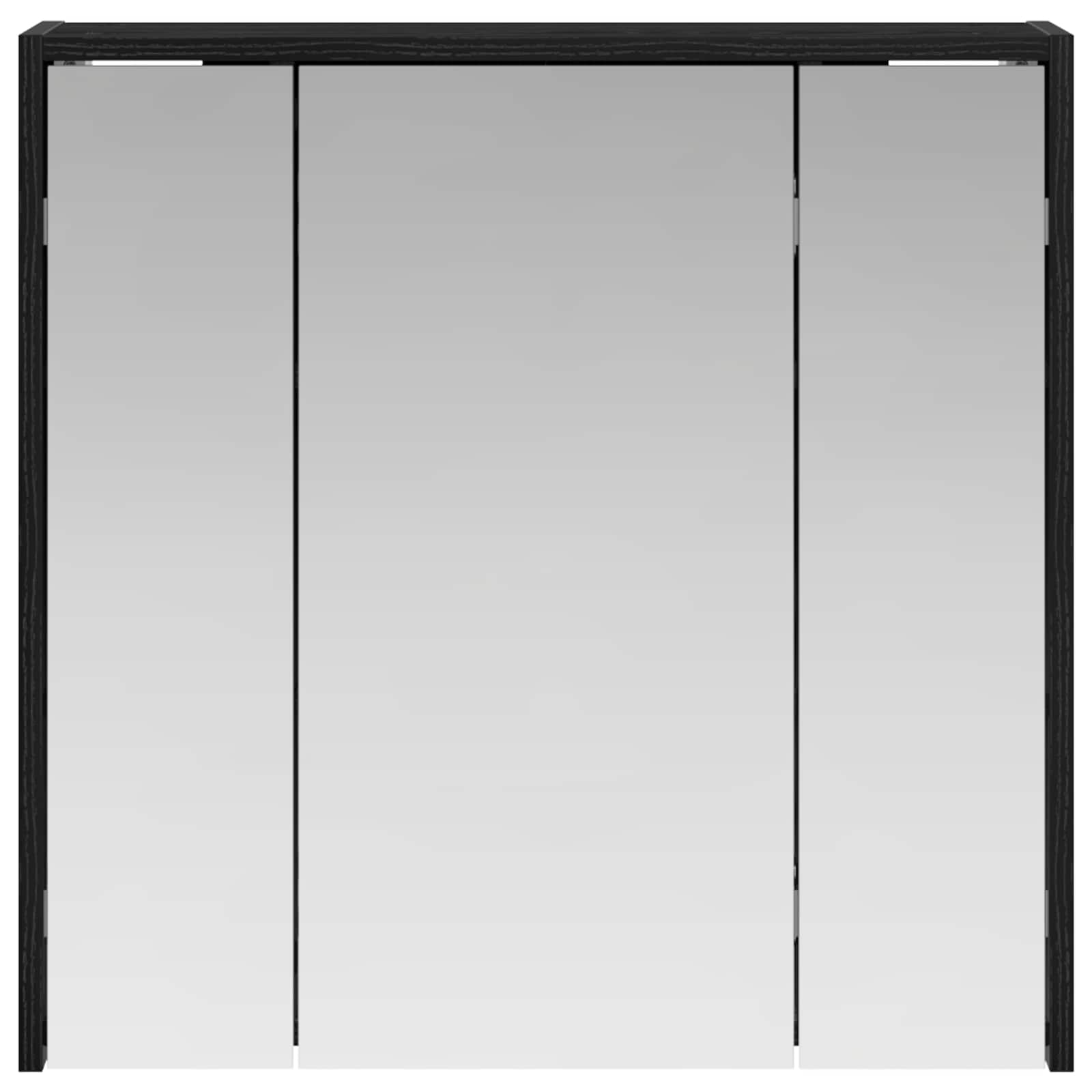 vidaXL Szafka z lustrem do łazienki Czarny Dąb 63,5 x 16 x 62,5 cm