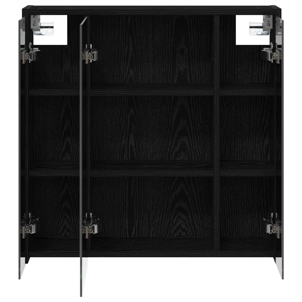 vidaXL Szafka z lustrem do łazienki Czarny Dąb 63,5 x 16 x 62,5 cm