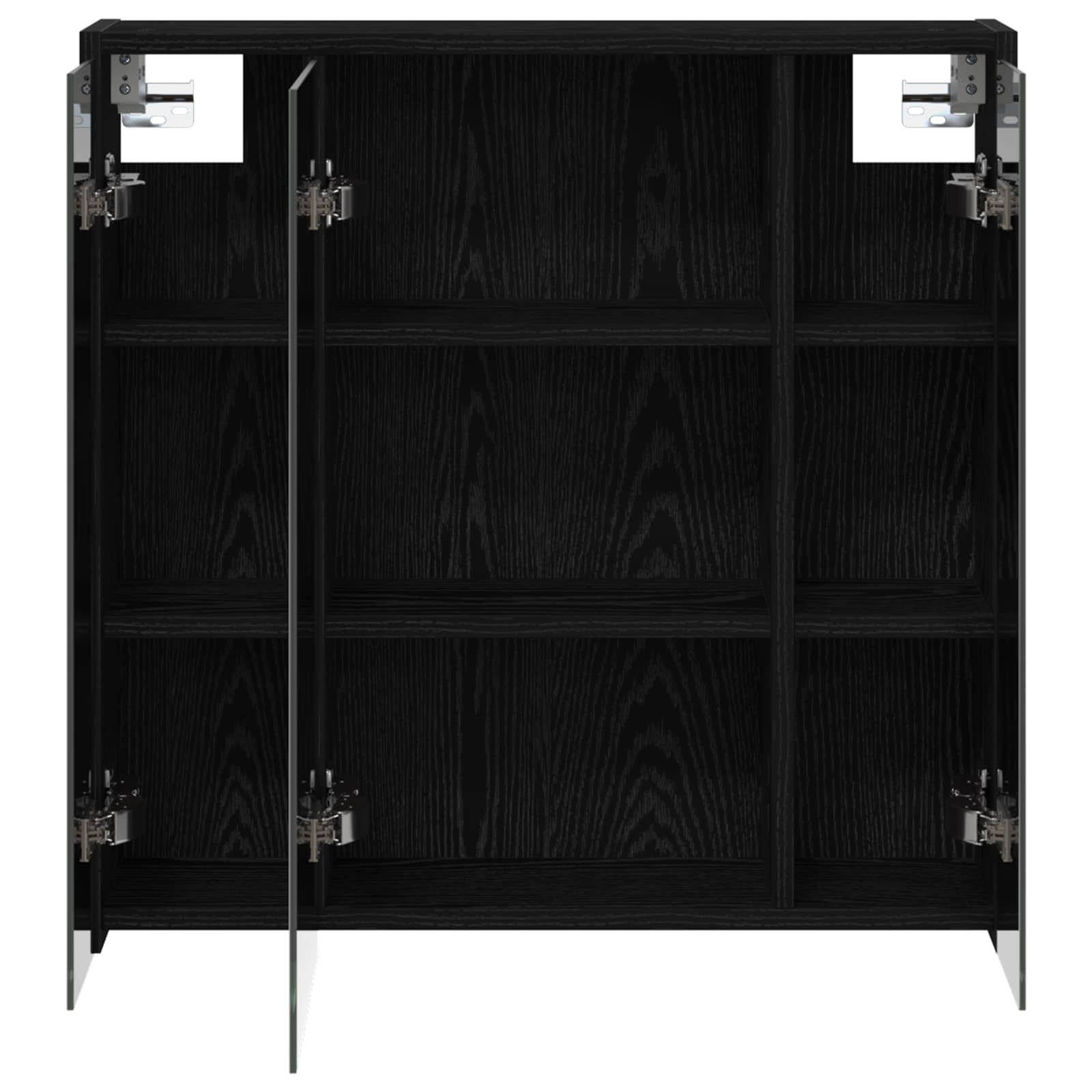 vidaXL Szafka z lustrem do łazienki Czarny Dąb 63,5 x 16 x 62,5 cm