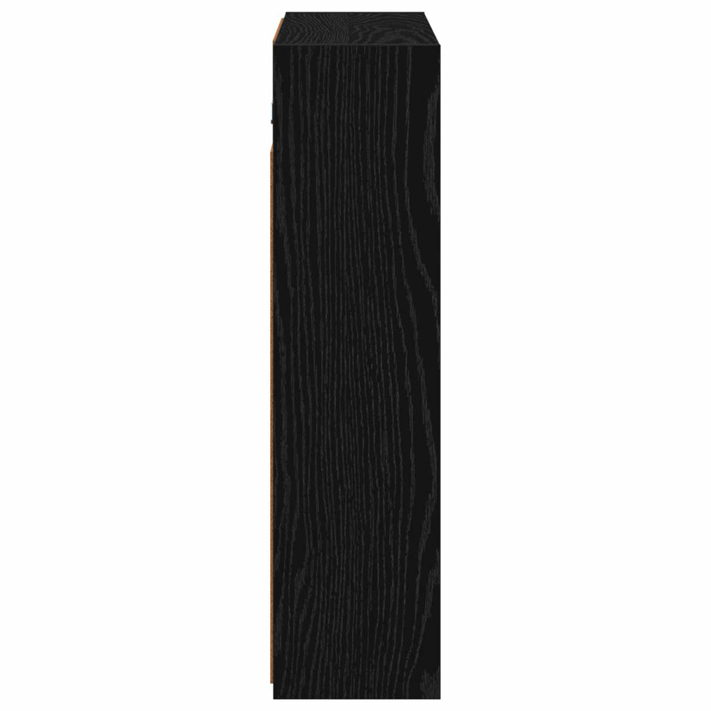 vidaXL Szafka z lustrem do łazienki Czarny Dąb 63,5 x 16 x 62,5 cm