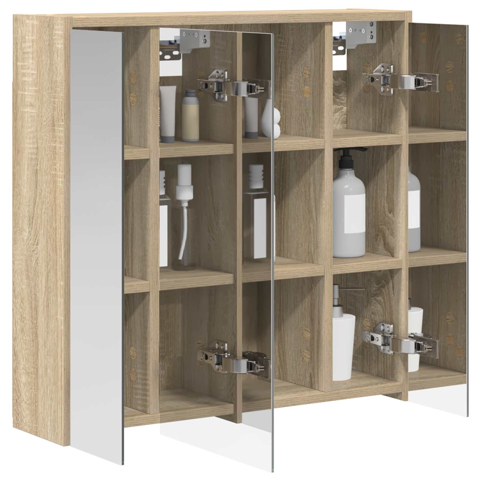 vidaXL Szafka z lustrem do łazienki Dąb Sonoma 63,5 x 16 x 62,5 cm