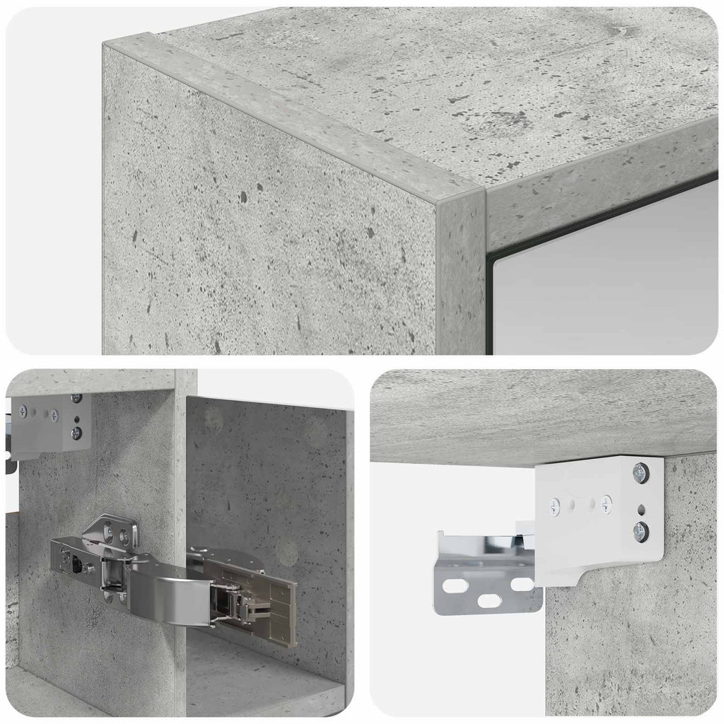 vidaXL Szafka z lustrem do łazienki Betonowy szary 63,5 x 16 x 62,5 cm