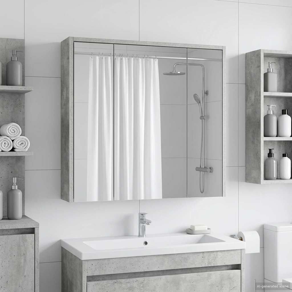 vidaXL Szafka z lustrem do łazienki Betonowy szary 63,5 x 16 x 62,5 cm