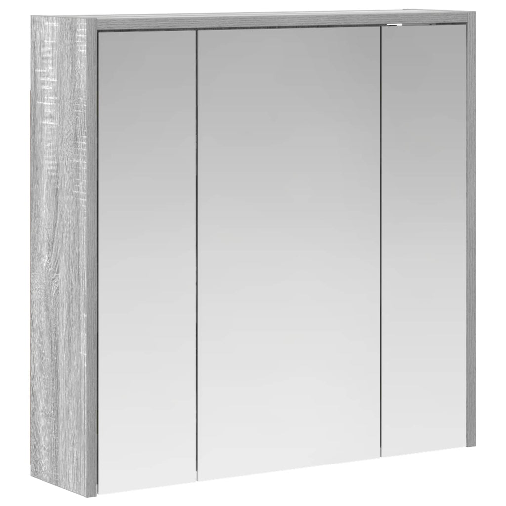 vidaXL Szafka z lustrem do łazienki Szary Sonoma 63,5 x 16 x 62,5 cm