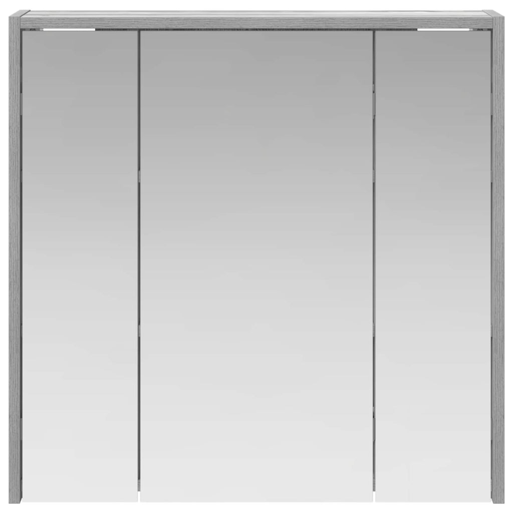 vidaXL Szafka z lustrem do łazienki Szary Sonoma 63,5 x 16 x 62,5 cm