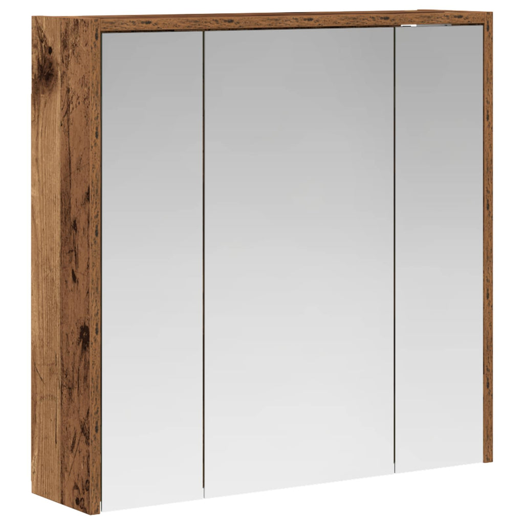 vidaXL Szafka z lustrem do łazienki Stare drewno 63,5 x 16 x 62,5 cm