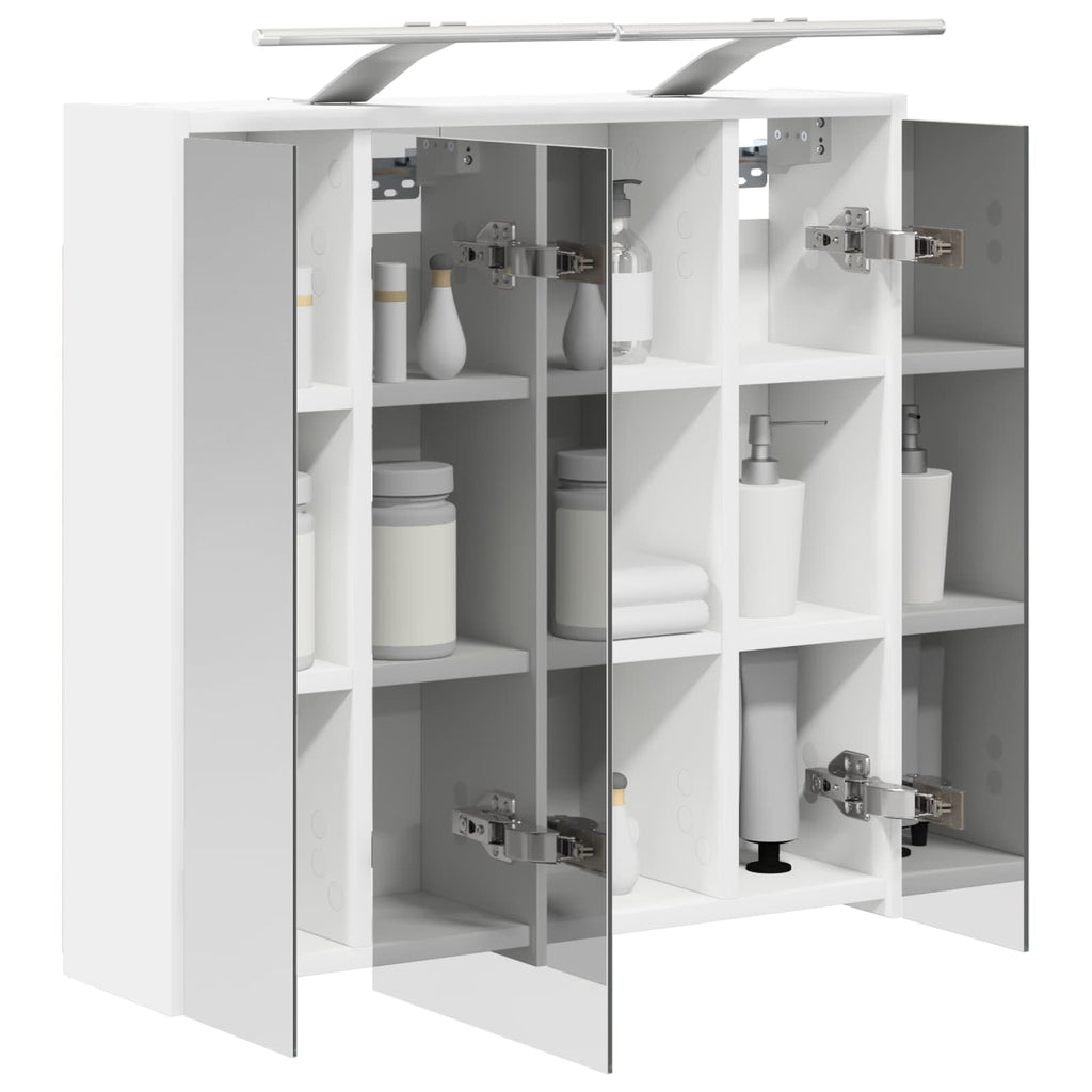 vidaXL Szafka z lustrem do łazienki Biały 63,5 x 16 x 62,5 cm
