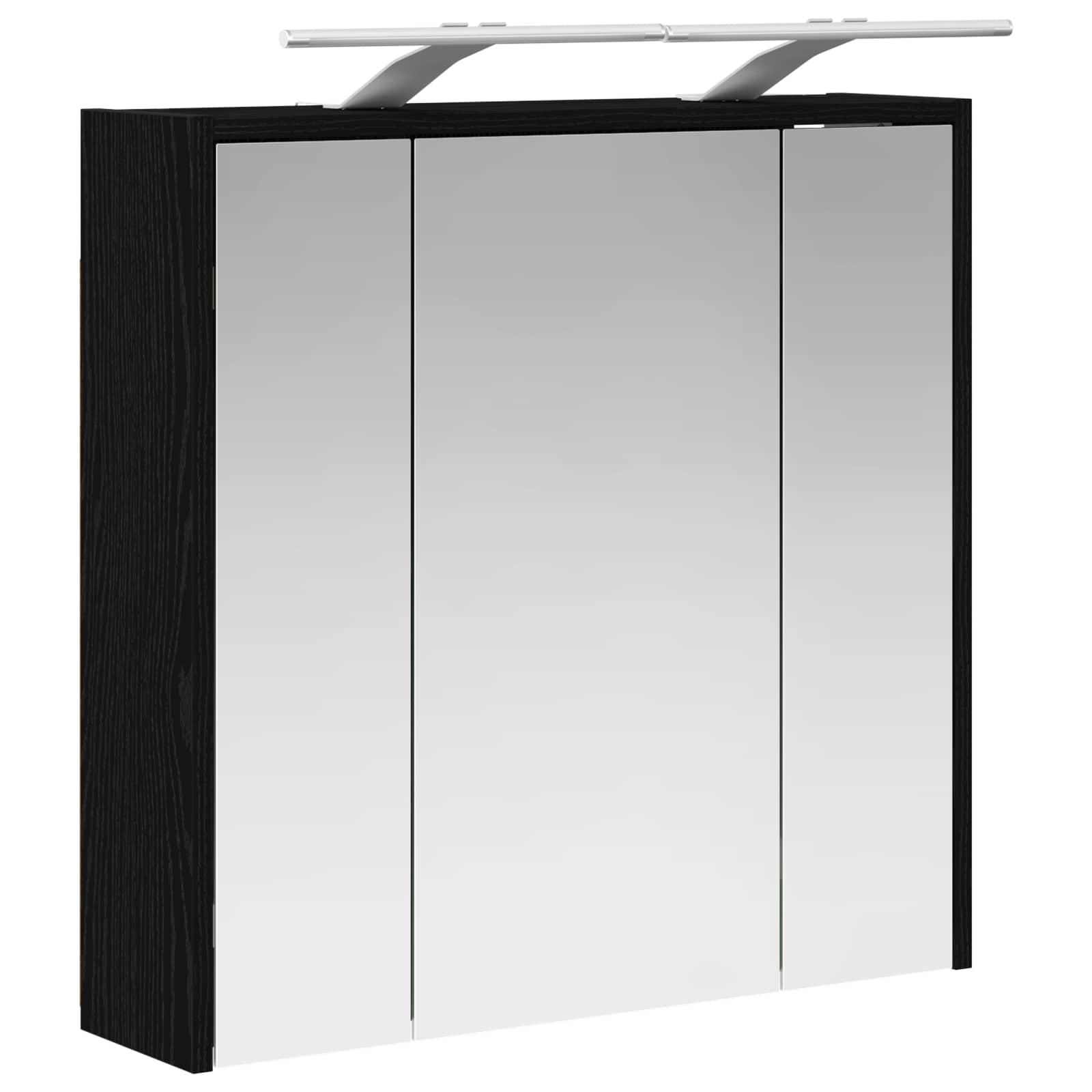vidaXL Szafka z lustrem do łazienki Czarny Dąb 63,5 x 16 x 62,5 cm