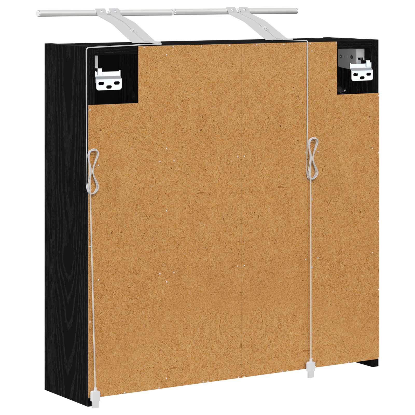 vidaXL Szafka z lustrem do łazienki Czarny Dąb 63,5 x 16 x 62,5 cm