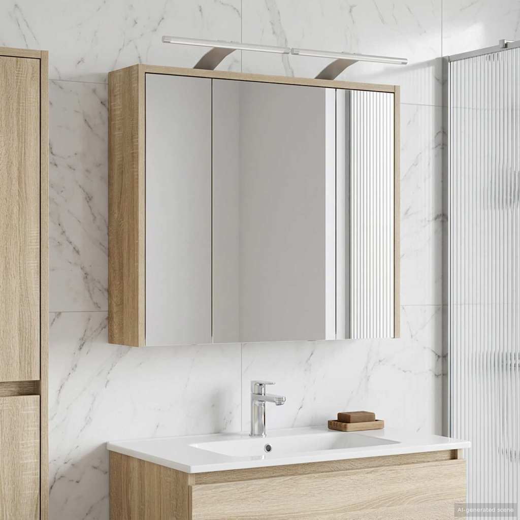 vidaXL Szafka z lustrem do łazienki Dąb Sonoma 63,5 x 16 x 62,5 cm