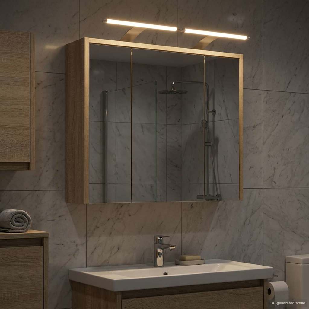 vidaXL Szafka z lustrem do łazienki Dąb Sonoma 63,5 x 16 x 62,5 cm