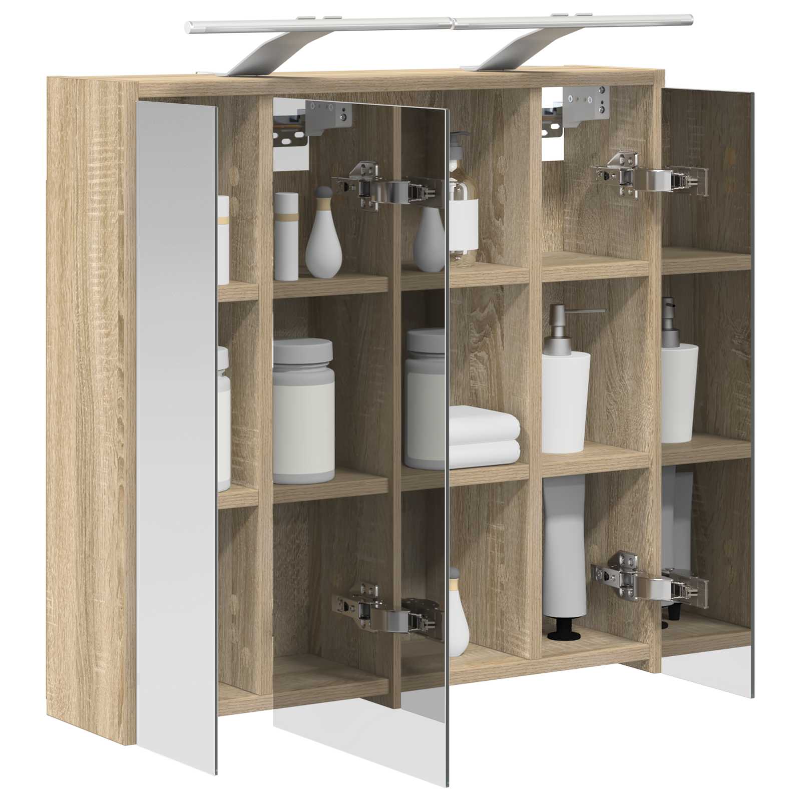 vidaXL Szafka z lustrem do łazienki Dąb Sonoma 63,5 x 16 x 62,5 cm