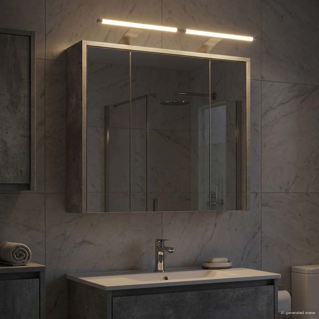 vidaXL Szafka z lustrem do łazienki Betonowy szary 63,5 x 16 x 62,5 cm