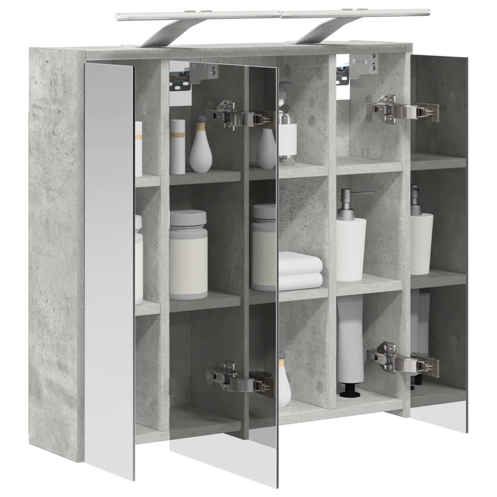 vidaXL Szafka z lustrem do łazienki Betonowy szary 63,5 x 16 x 62,5 cm