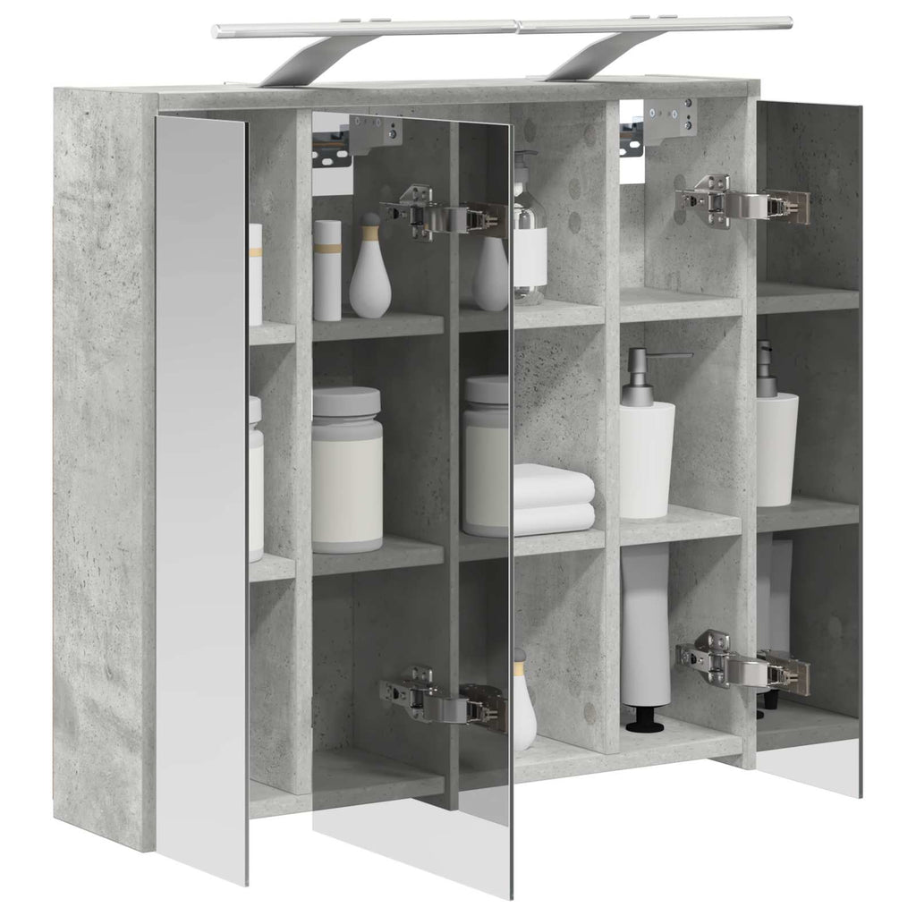 vidaXL Szafka z lustrem do łazienki Betonowy szary 63,5 x 16 x 62,5 cm