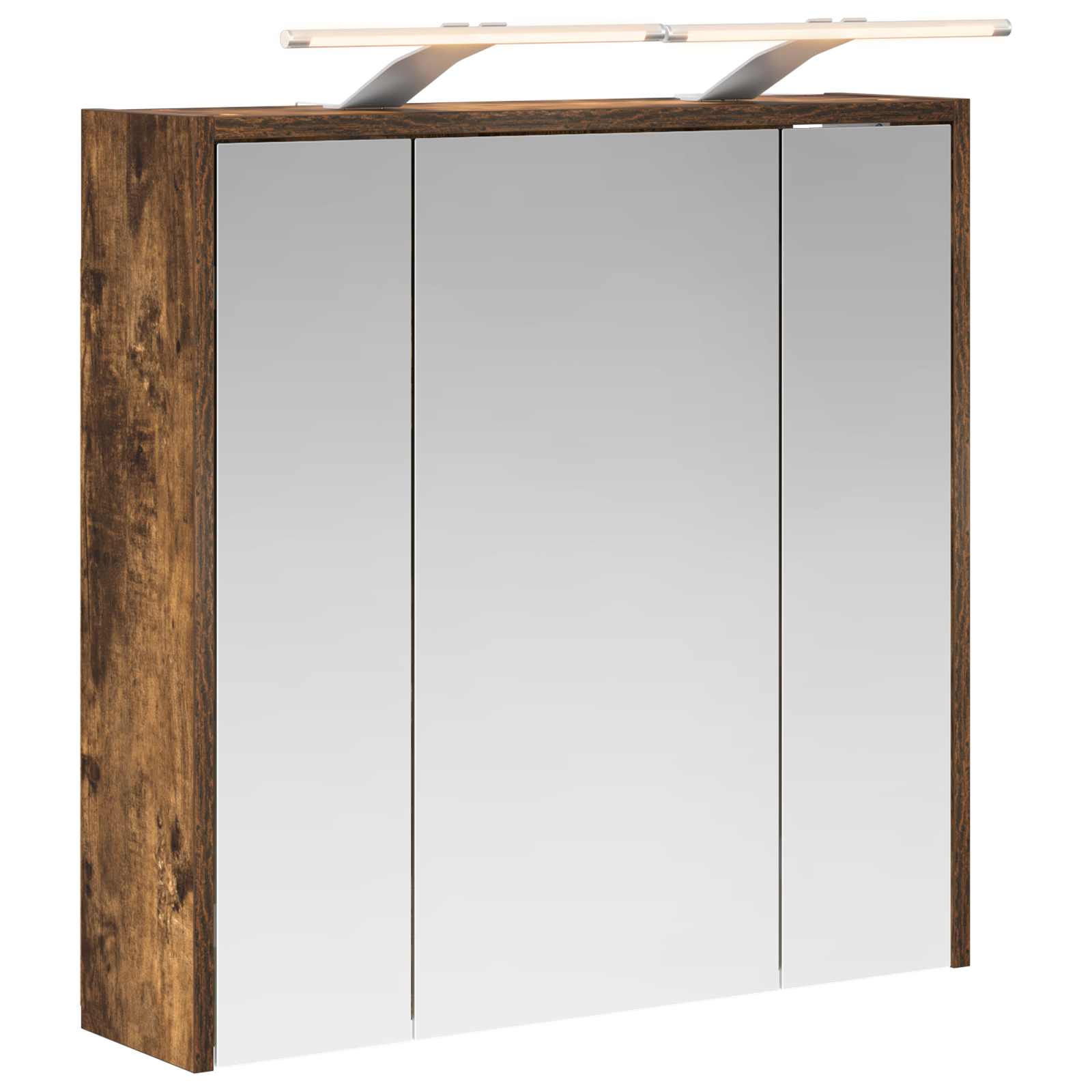 vidaXL Szafka z lustrem do łazienki Dąb wędzony 63,5 x 16 x 62,5 cm