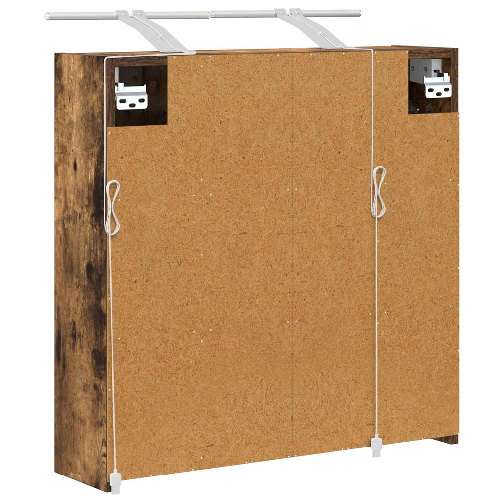 vidaXL Szafka z lustrem do łazienki Dąb wędzony 63,5 x 16 x 62,5 cm