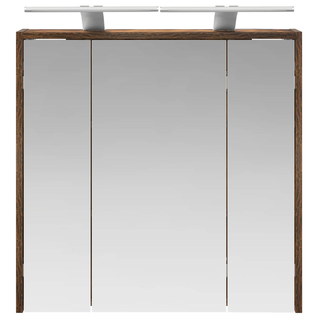 vidaXL Szafka z lustrem do łazienki Dąb wędzony 63,5 x 16 x 62,5 cm