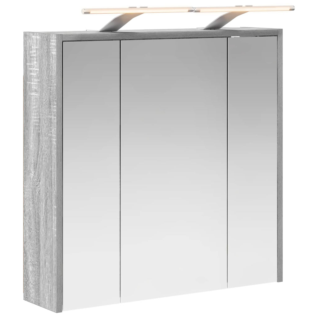vidaXL Szafka z lustrem do łazienki Szary Sonoma 63,5 x 16 x 62,5 cm