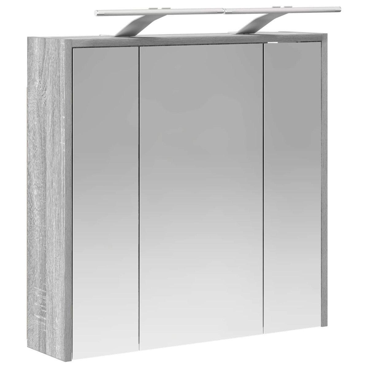 vidaXL Szafka z lustrem do łazienki Szary Sonoma 63,5 x 16 x 62,5 cm