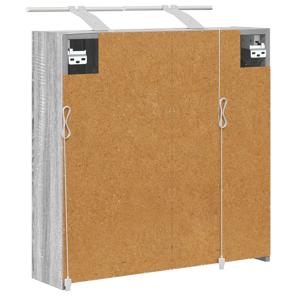 vidaXL Szafka z lustrem do łazienki Szary Sonoma 63,5 x 16 x 62,5 cm