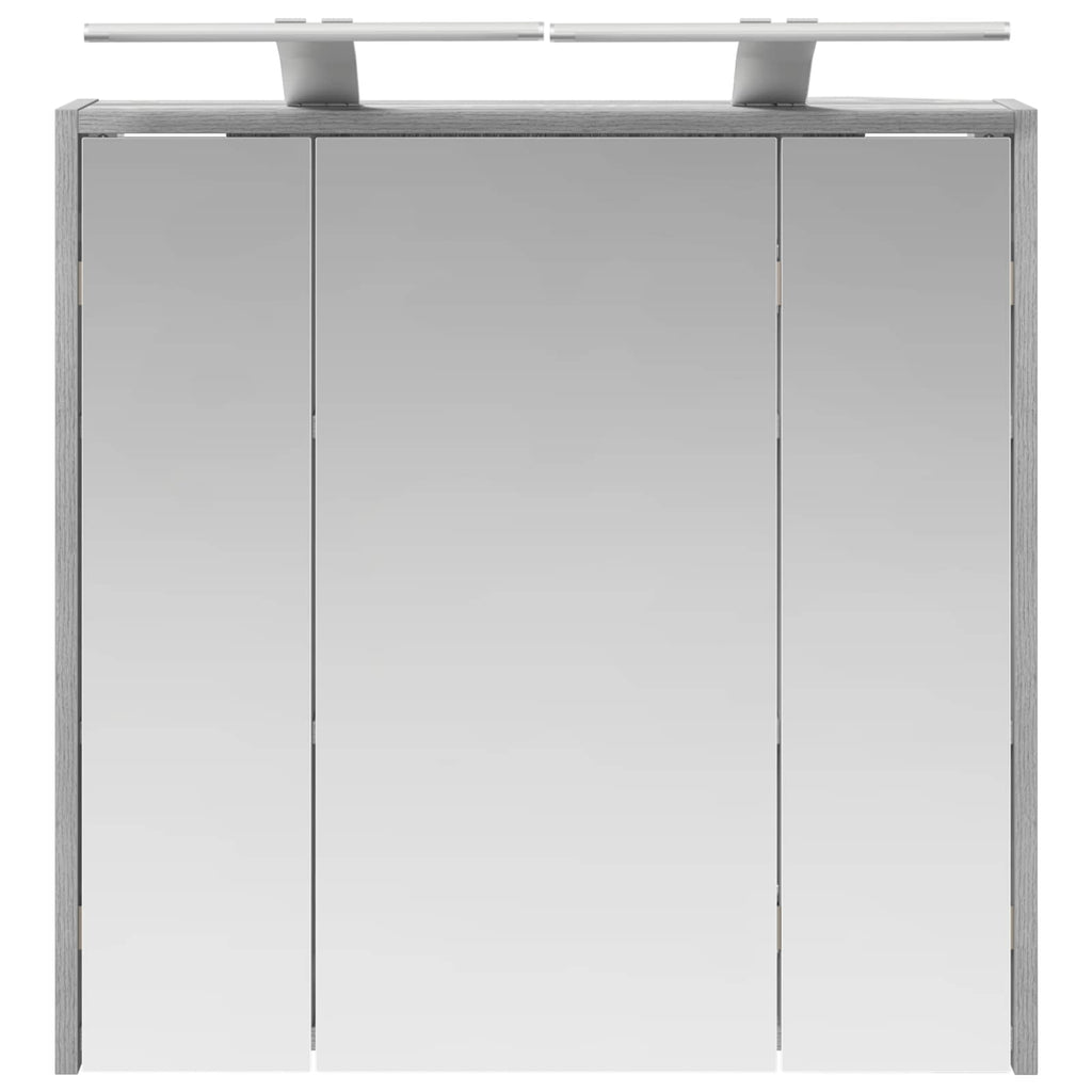 vidaXL Szafka z lustrem do łazienki Szary Sonoma 63,5 x 16 x 62,5 cm