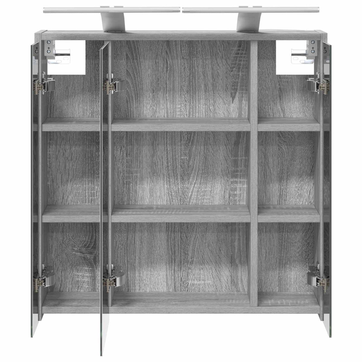 vidaXL Szafka z lustrem do łazienki Szary Sonoma 63,5 x 16 x 62,5 cm
