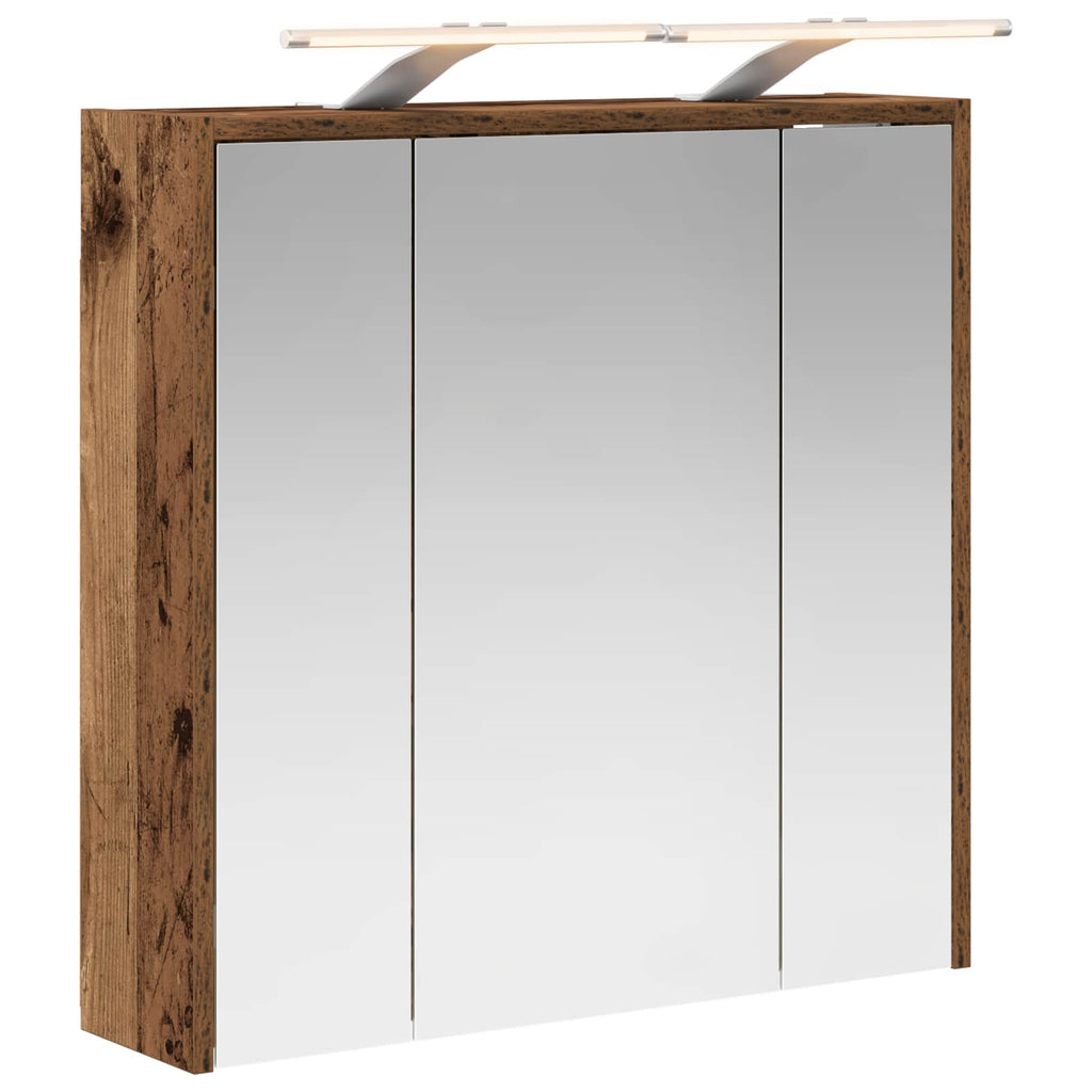 vidaXL Szafka z lustrem do łazienki Stare drewno 63,5 x 16 x 62,5 cm