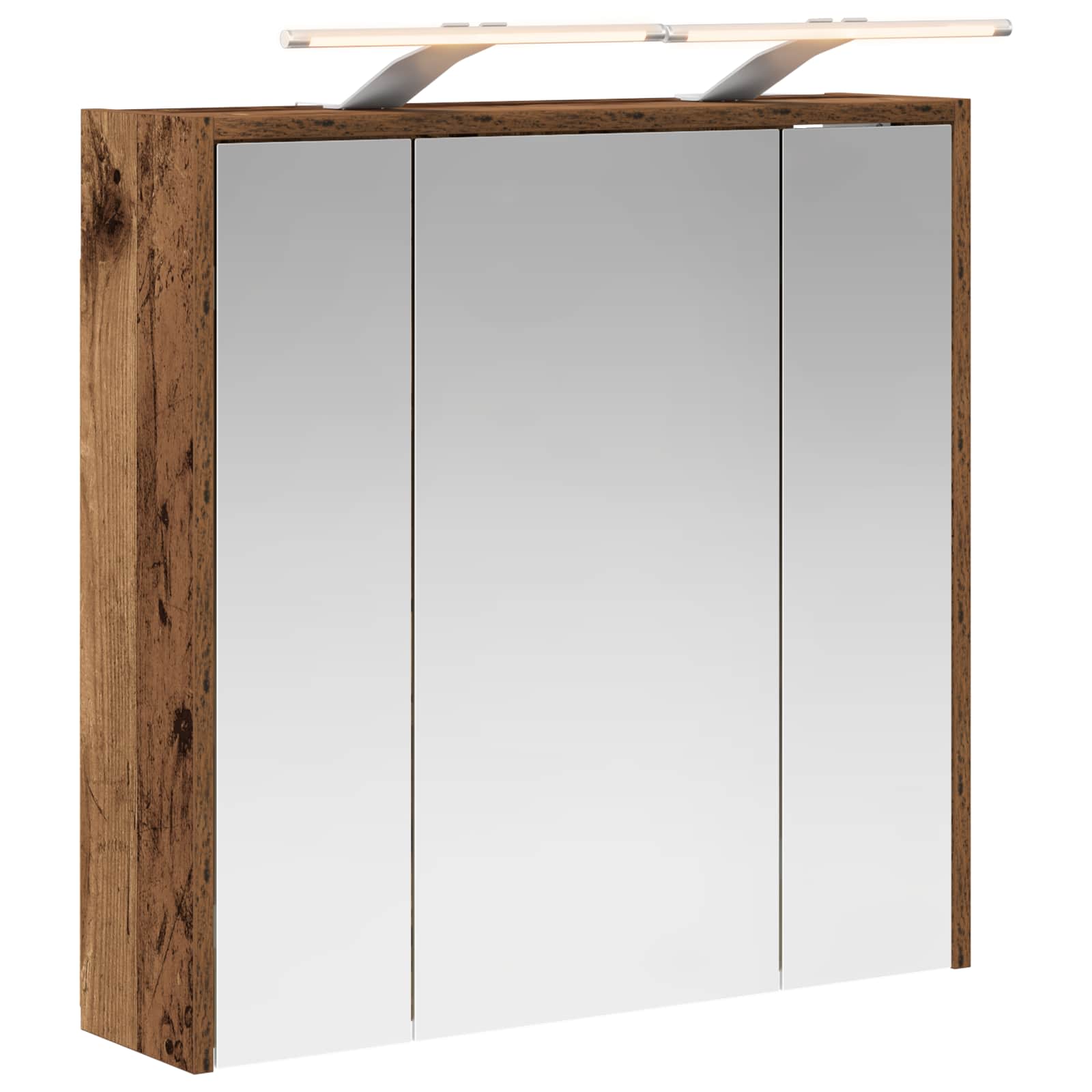 vidaXL Szafka z lustrem do łazienki Stare drewno 63,5 x 16 x 62,5 cm
