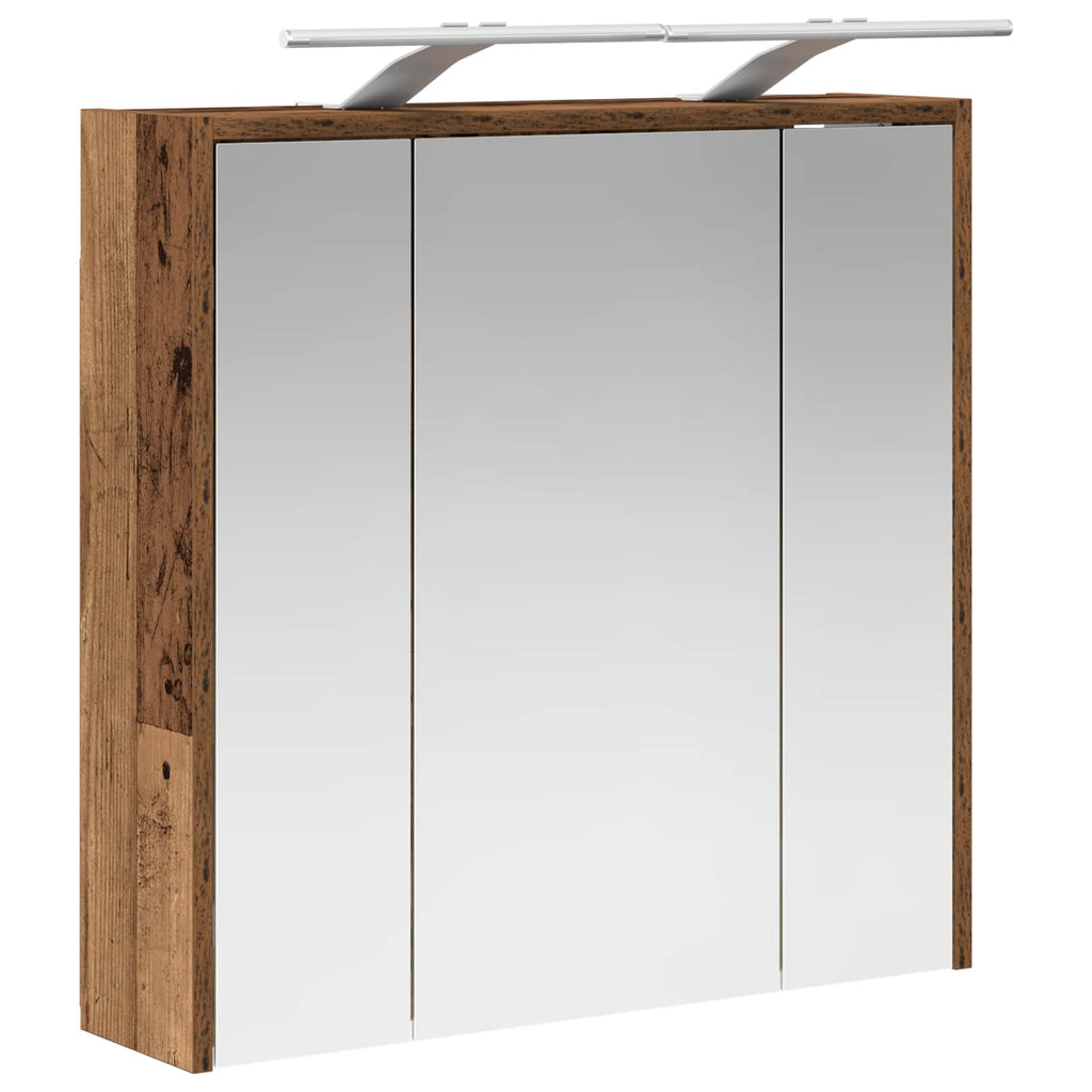 vidaXL Szafka z lustrem do łazienki Stare drewno 63,5 x 16 x 62,5 cm