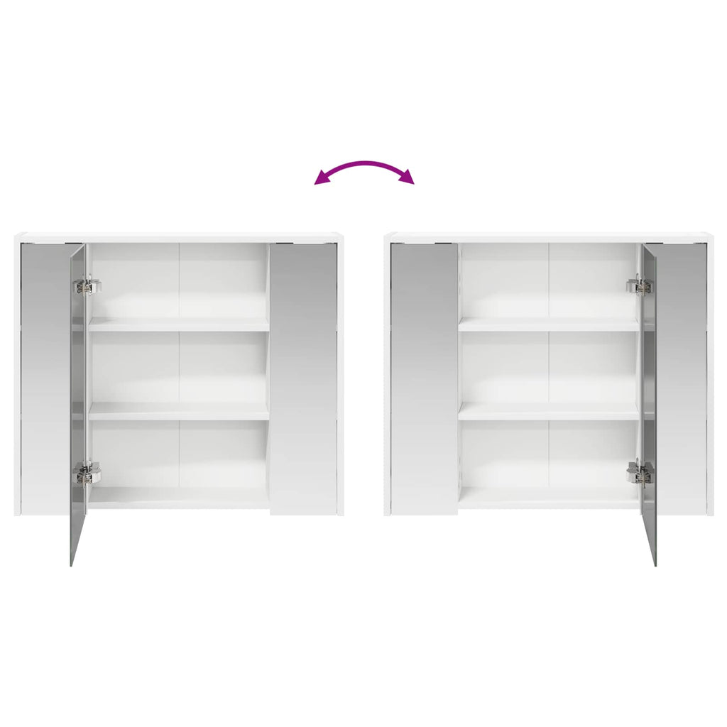 vidaXL Szafka z lustrem do łazienki Biały 73,5 x 16 x 62,5 cm