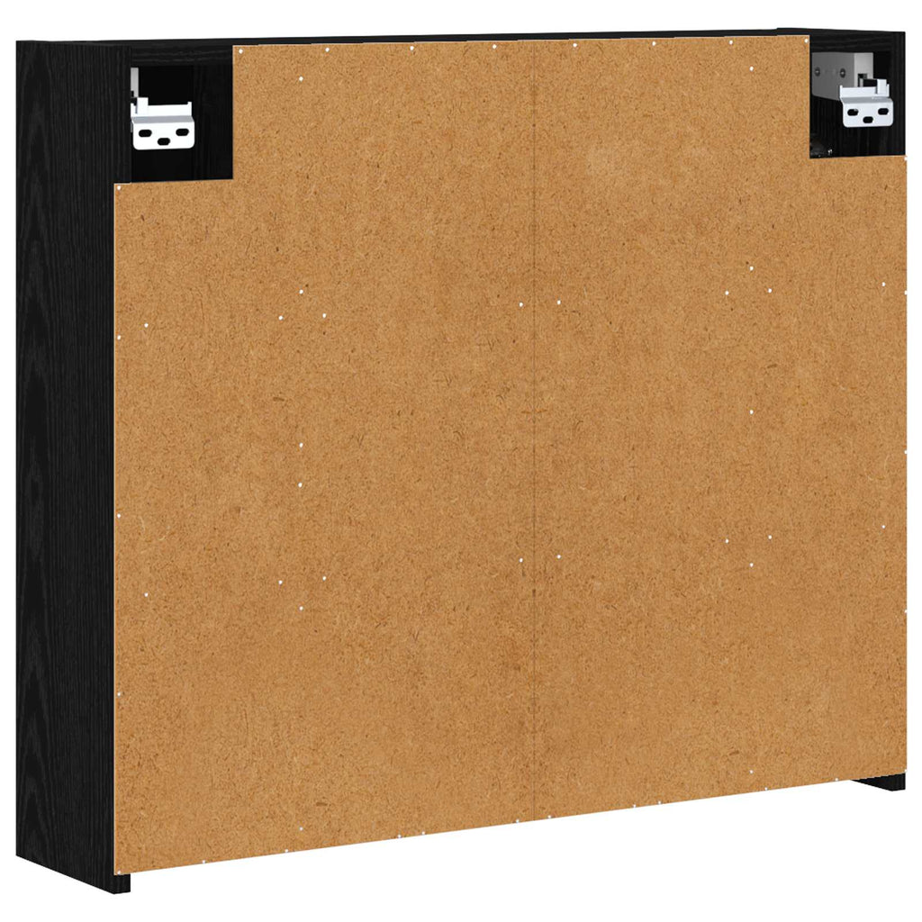 vidaXL Szafka z lustrem do łazienki Czarny Dąb 73,5 x 16 x 62,5 cm
