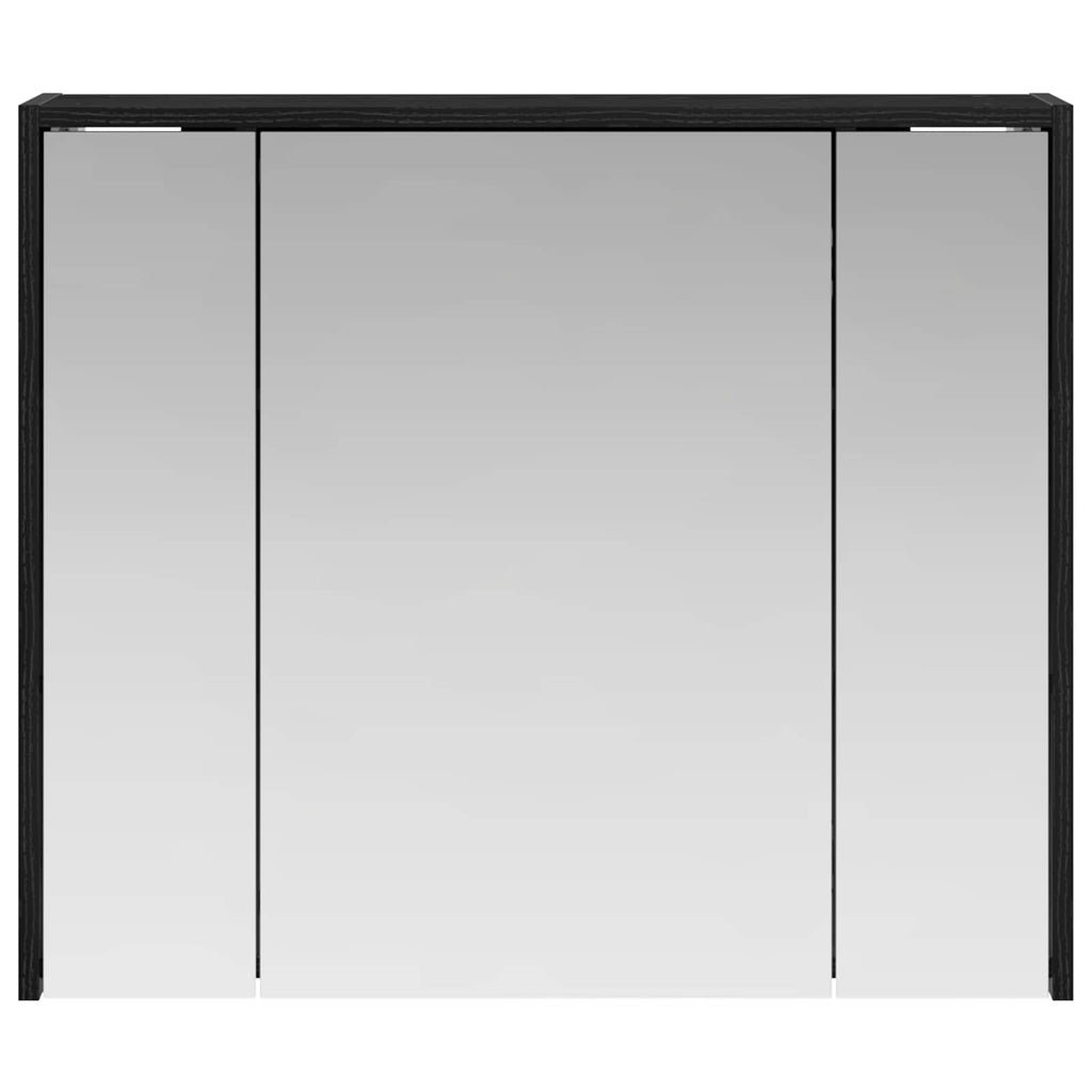 vidaXL Szafka z lustrem do łazienki Czarny Dąb 73,5 x 16 x 62,5 cm