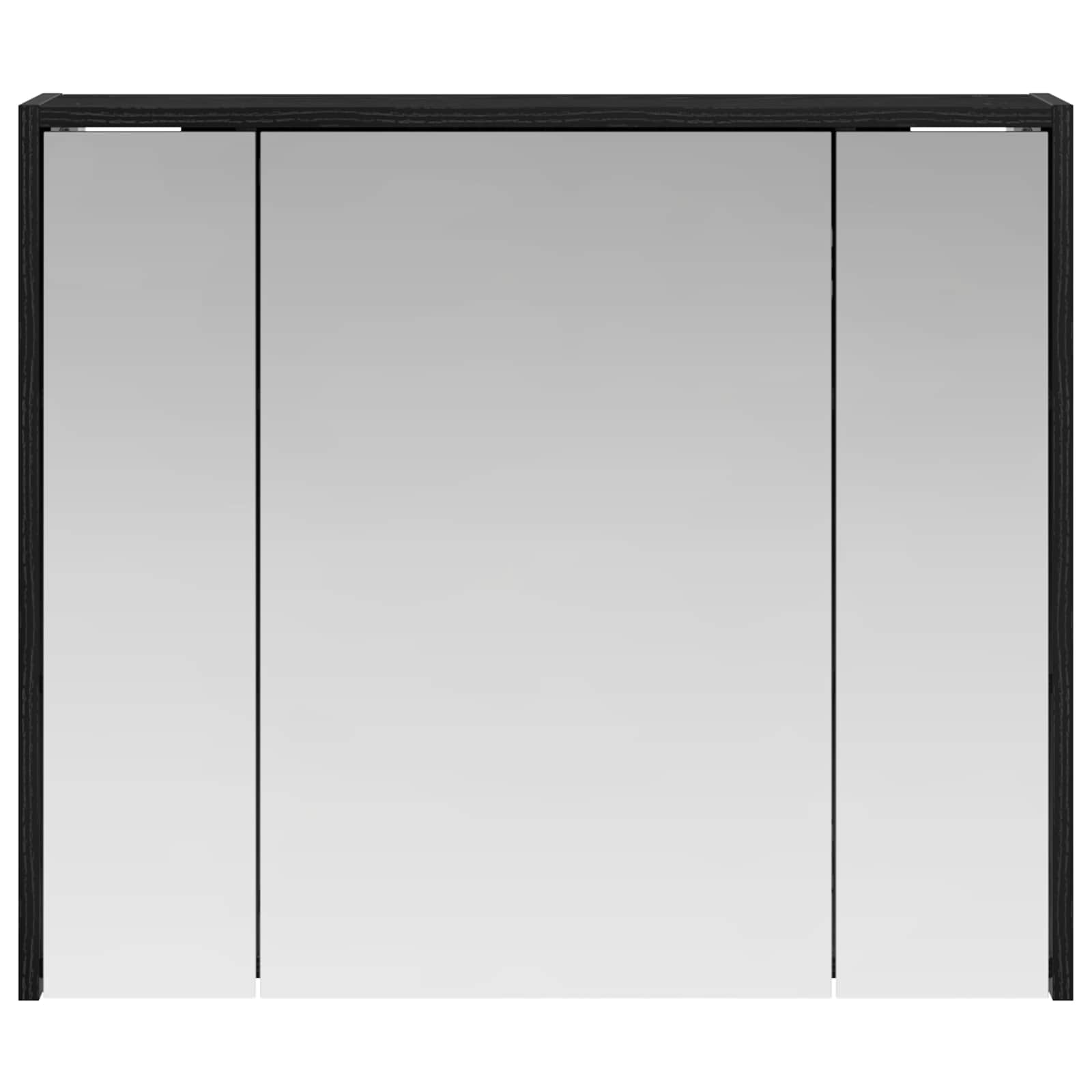 vidaXL Szafka z lustrem do łazienki Czarny Dąb 73,5 x 16 x 62,5 cm