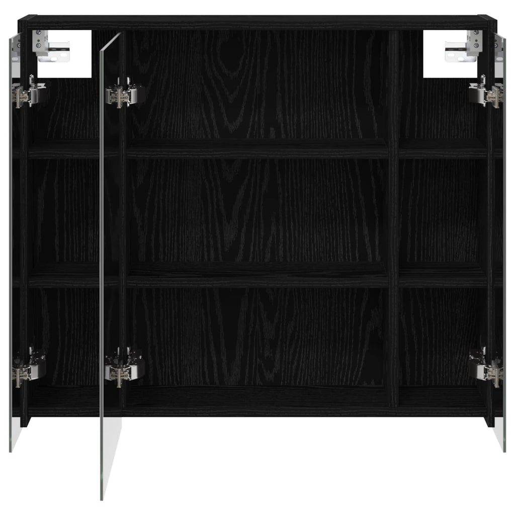 vidaXL Szafka z lustrem do łazienki Czarny Dąb 73,5 x 16 x 62,5 cm