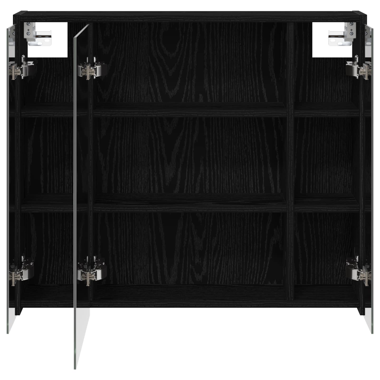 vidaXL Szafka z lustrem do łazienki Czarny Dąb 73,5 x 16 x 62,5 cm