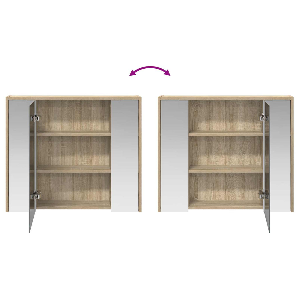 vidaXL Szafka z lustrem do łazienki Dąb Sonoma 73,5 x 16 x 62,5 cm