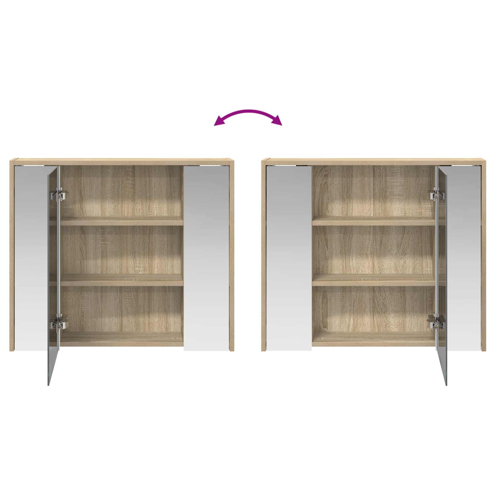 vidaXL Szafka z lustrem do łazienki Dąb Sonoma 73,5 x 16 x 62,5 cm