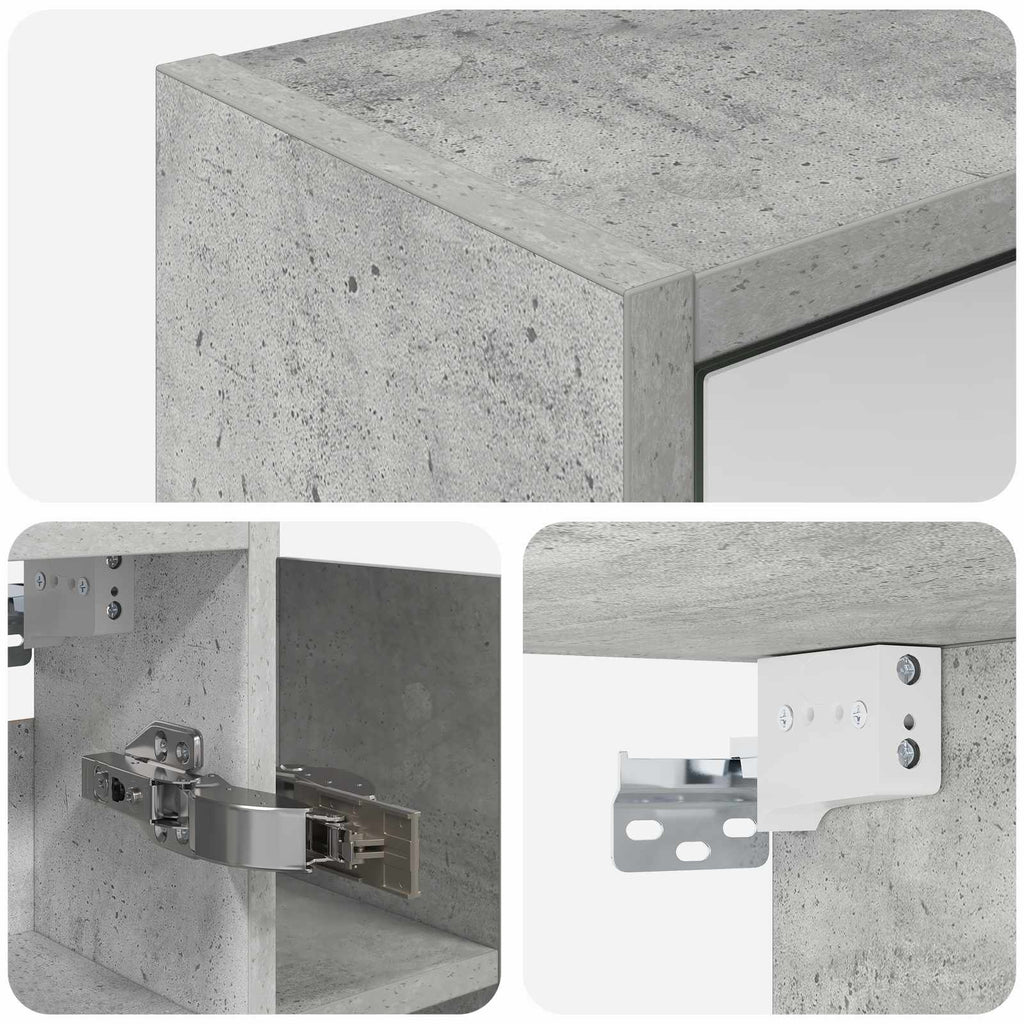 vidaXL Szafka z lustrem do łazienki Betonowy szary 73,5 x 16 x 62,5 cm