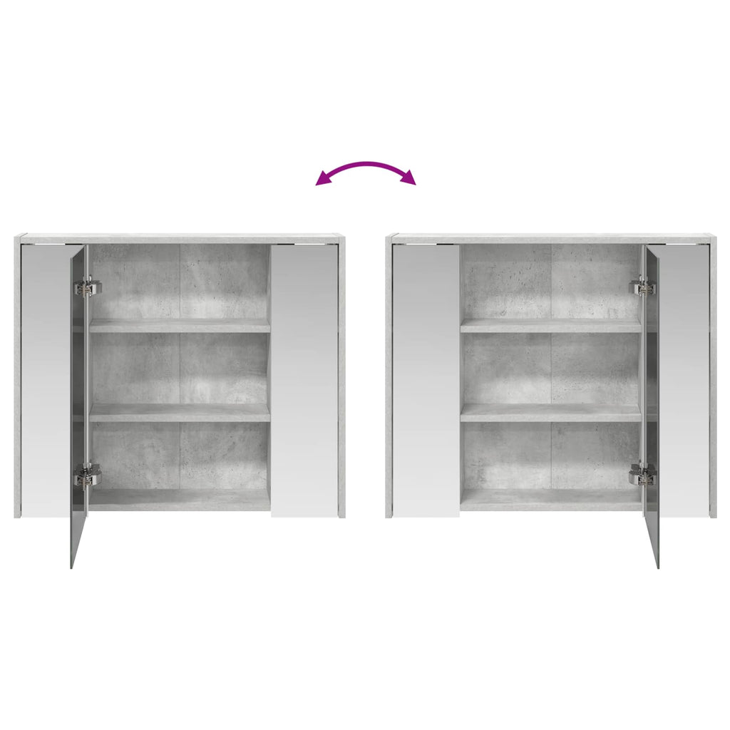 vidaXL Szafka z lustrem do łazienki Betonowy szary 73,5 x 16 x 62,5 cm