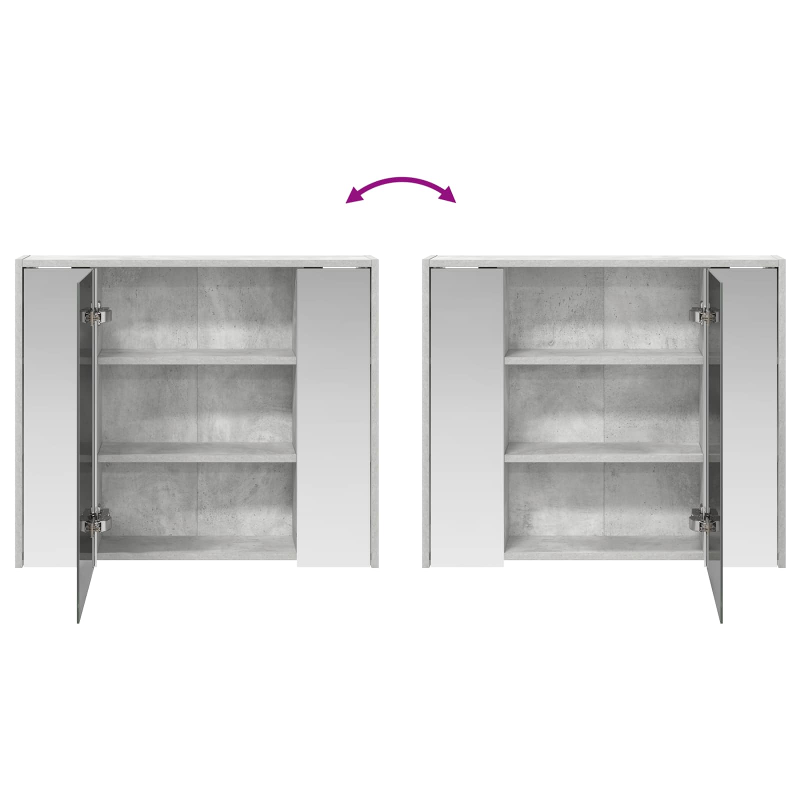vidaXL Szafka z lustrem do łazienki Betonowy szary 73,5 x 16 x 62,5 cm