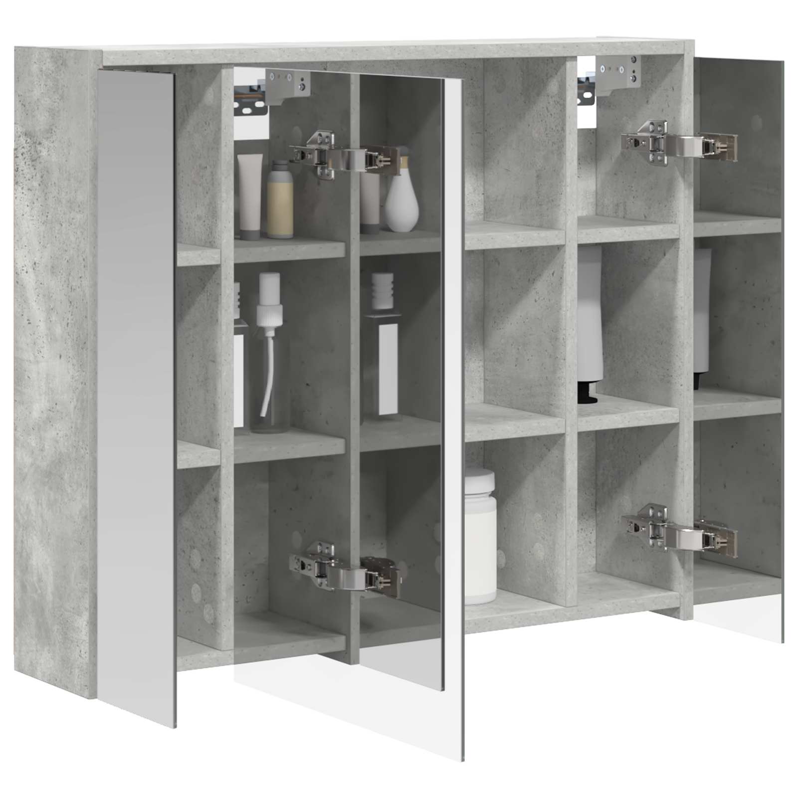 vidaXL Szafka z lustrem do łazienki Betonowy szary 73,5 x 16 x 62,5 cm