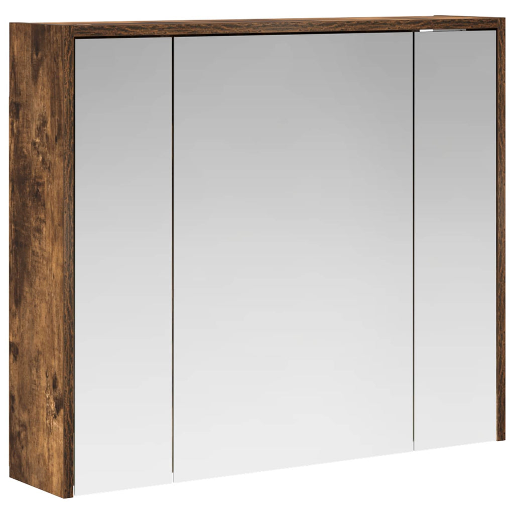 vidaXL Szafka z lustrem do łazienki Dąb wędzony 73,5 x 16 x 62,5 cm