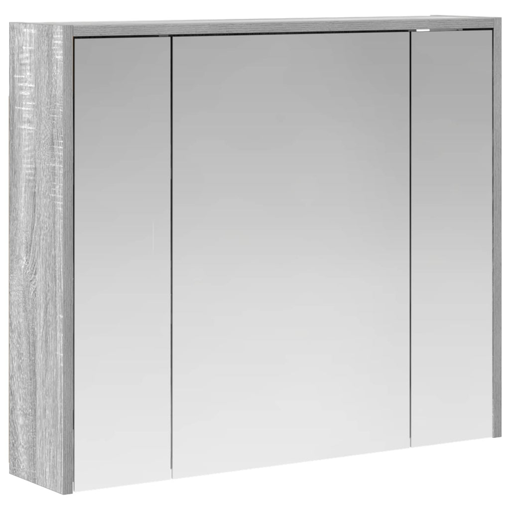vidaXL Szafka z lustrem do łazienki Szary Sonoma 73,5 x 16 x 62,5 cm